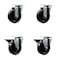 Service Caster 4'' Phenolic Wheel Swivel Top Plate Caster Set with 2 Posi Brakes, 4PK SCC-20S414-PHS-2-PLB-2 - alternate 1